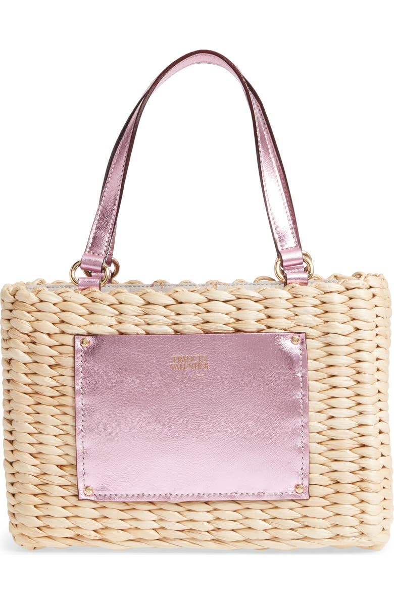 Frances Valentine Small Woven Straw Tote, Main, color,