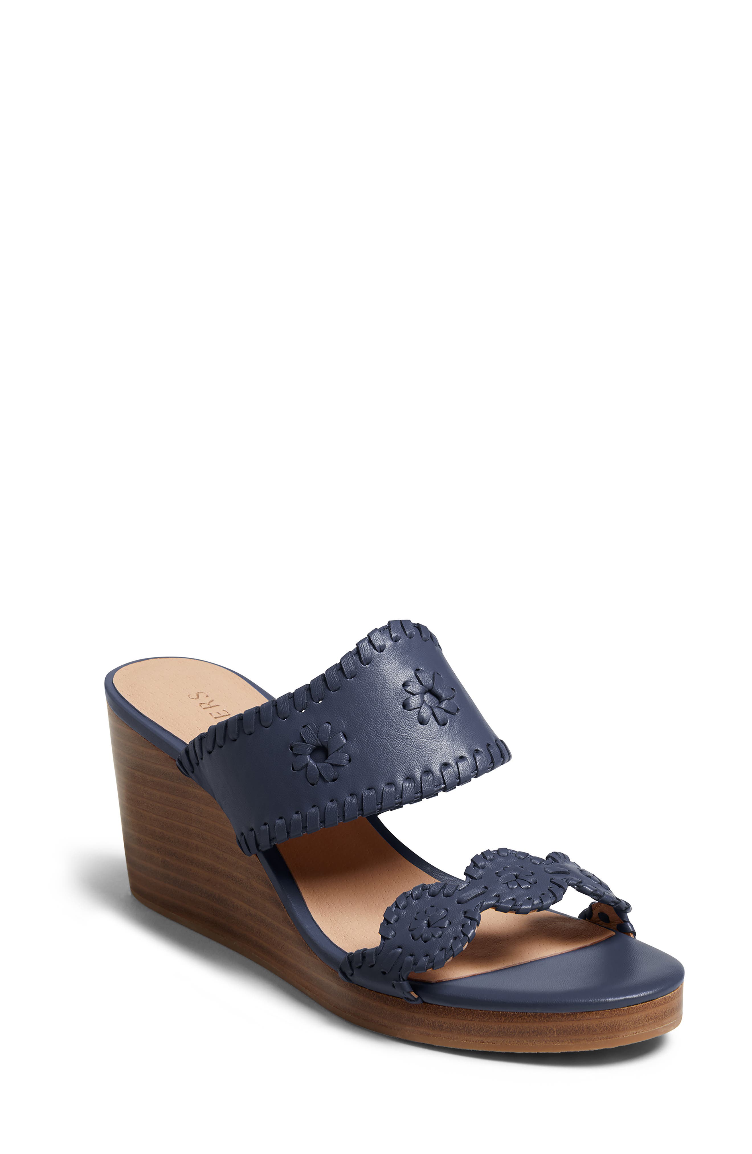 Caroline Wedge Sandal, Main, color, MIDNIGHT NAVY/ MIDNIGHT NAVY