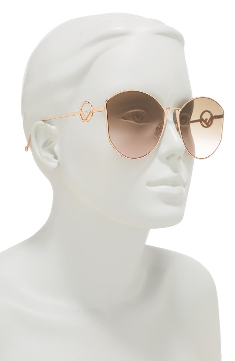 Fendi 63mm Round Sunglasses, Alternate, color,