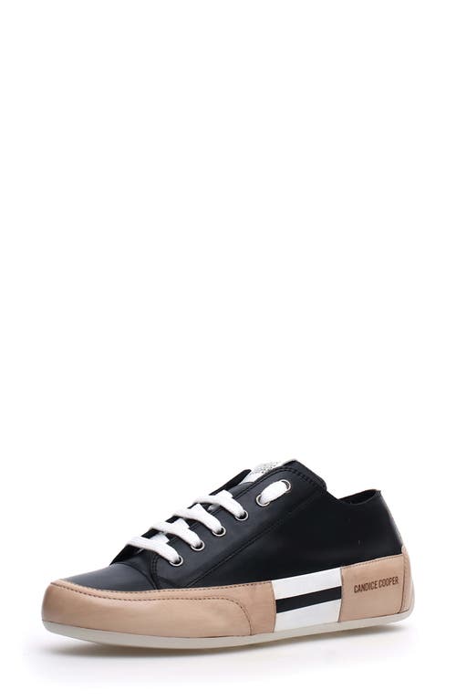 Candice Cooper Rock Patch Metallic Sneaker In Ecru Black
