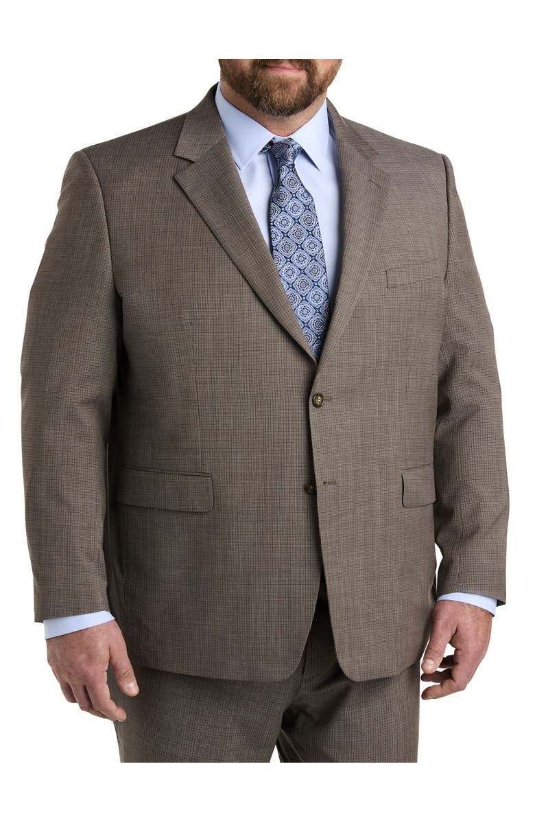 JV Reflex Big
Tall Micro Grid Suit Jacket, Main, color, Tan