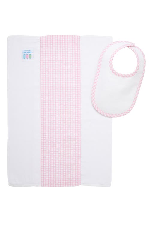 3 Marthas Big Check Drooler Bib & Burp Set