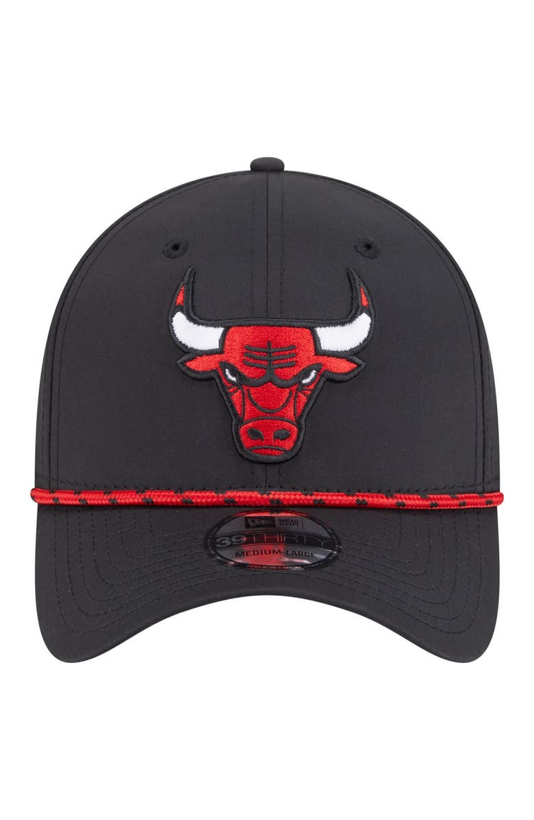 New Era Men's New Era Black Chicago Bulls Featherweight Poly Rope Flex 39Thirty Hat, Alternate, color, Black