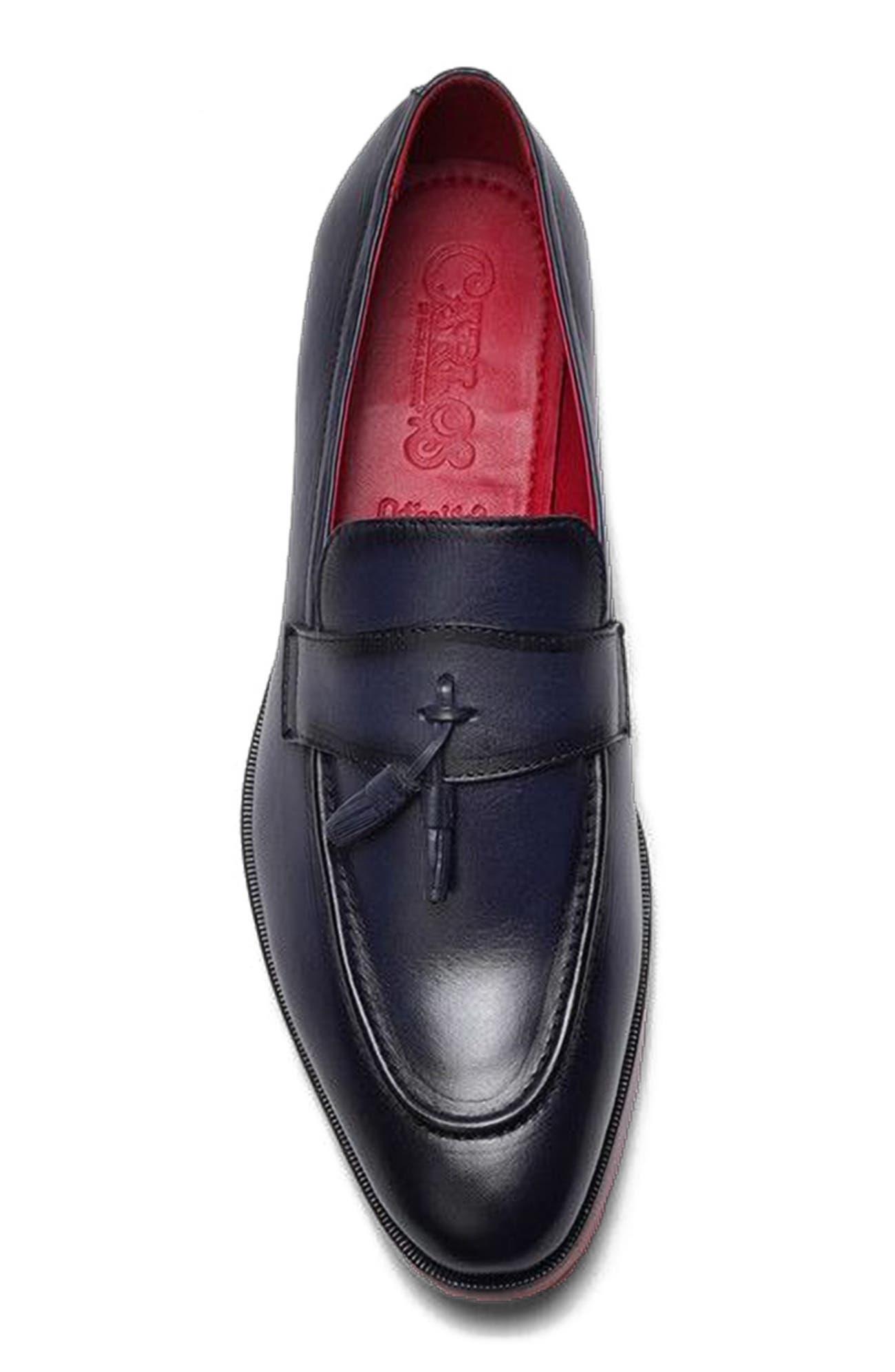 Encore Tassel Loafer, Alternate, color, Navy Blue Leather