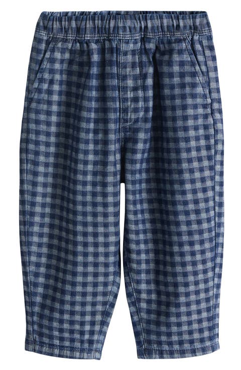 Kids' Checkerboard Print Barrel Leg Jeans (Toddler & Little Kid)