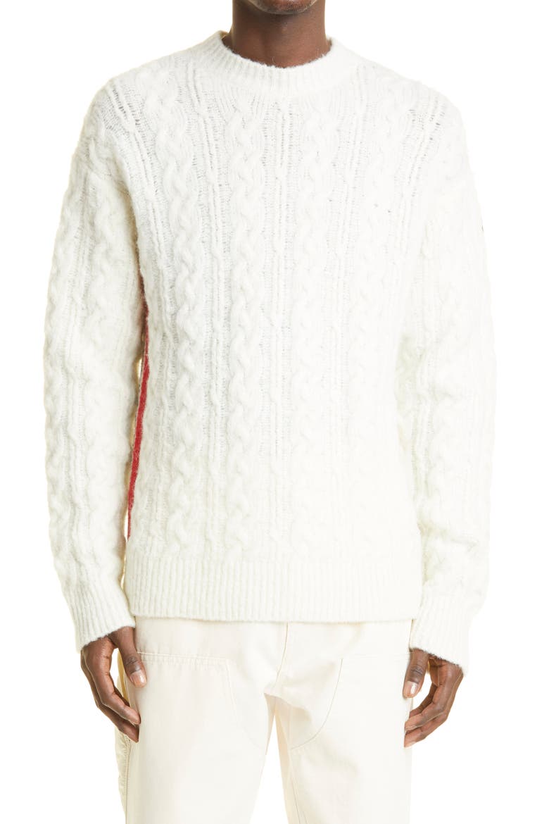 Mohair, Wool & Alpaca Cable Knit Sweater, Main, color, IVORY