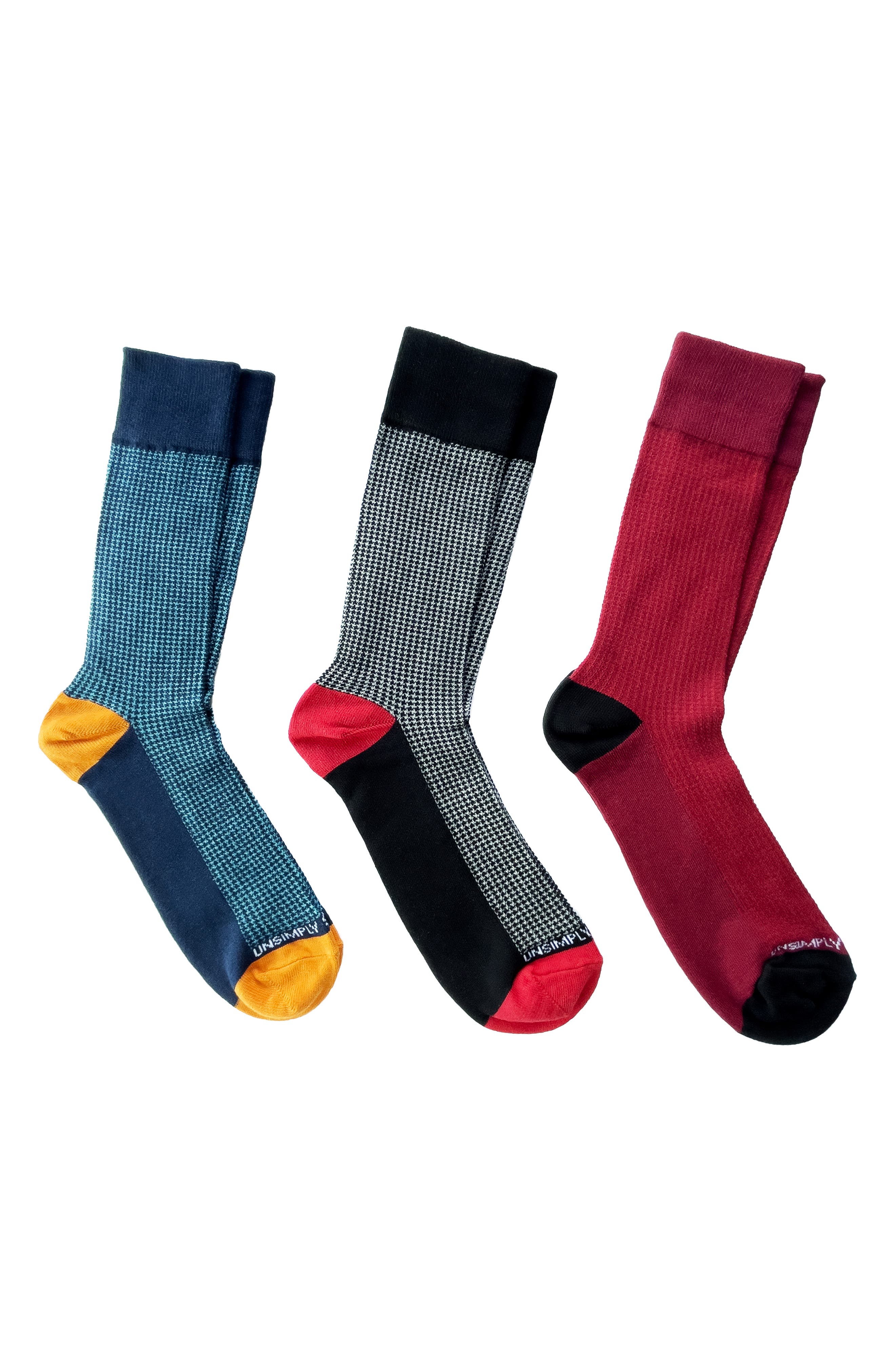 UNSIMPLY STITCHED Assorted 3-Pack Crew Socks