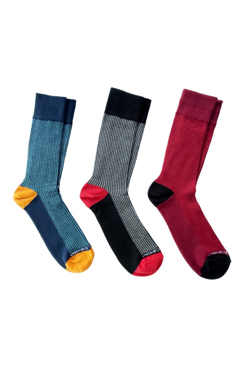 Assorted 3-Pack Crew Socks, Main, color, MULTI COLOR