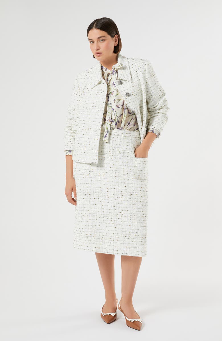 Marina Rinaldi Trionfo Tweed Jacket, Alternate, color, White