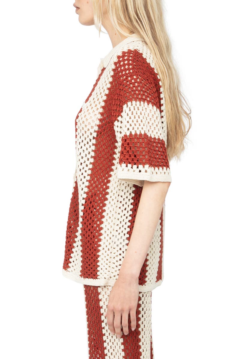 Zadig & Voltaire Ciara Crochet Cardigan, Alternate, color, 