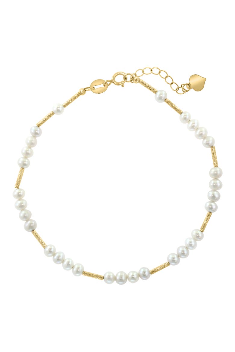 Freshwater Pearl Beaded Chain Bracelet, Main, color, WHITE