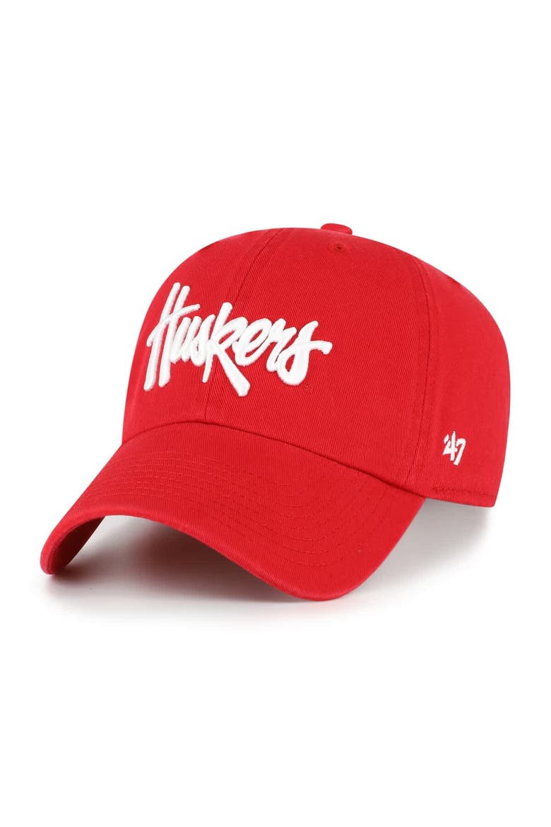 Men's '47 Red Nebraska Huskers Clean Up Adjustable Hat, Main, color, Red