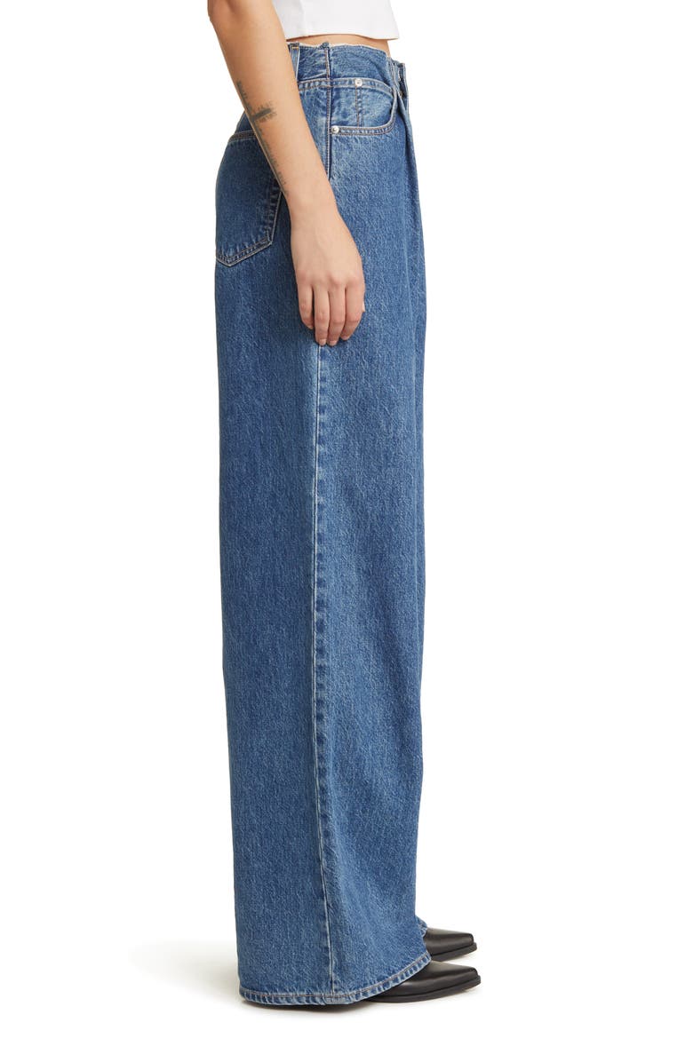 SLVRLAKE Taylor Pleated Wide Leg Jeans, Alternate, color,
