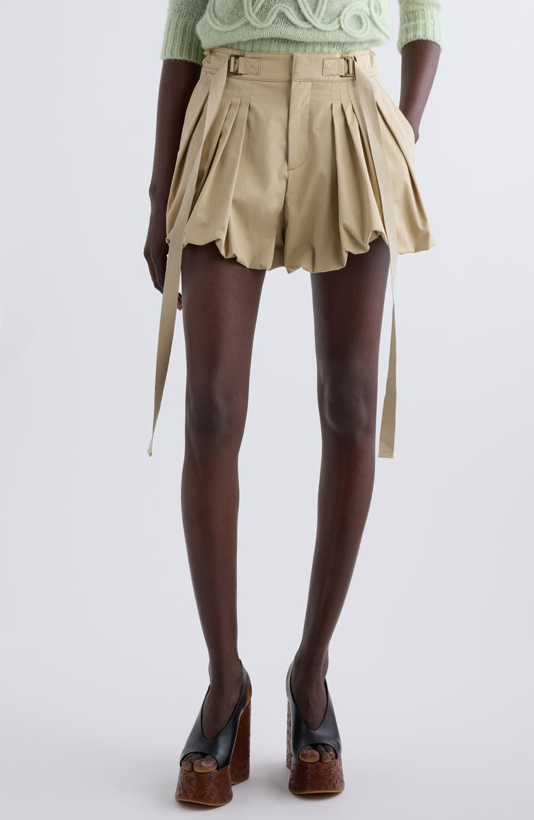 Chloé Bubble Hem Cotton Gabardine Shorts, Main, color, 