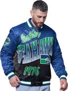 STARTER Men's Starter Royal Seattle Seahawks Pass Rush Varsity Full-Snap Jacket