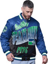 STARTER Men's Starter Royal Seattle Seahawks Pass Rush Varsity Full-Snap Jacket