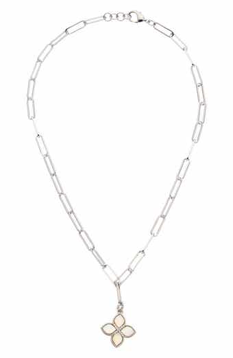 Quatrefoil Pendant Paperclip Chain Necklace