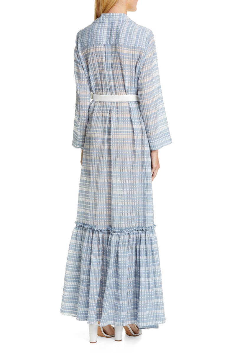 STAUD Rose Plaid Belted Maxi Dress, Alternate, color,