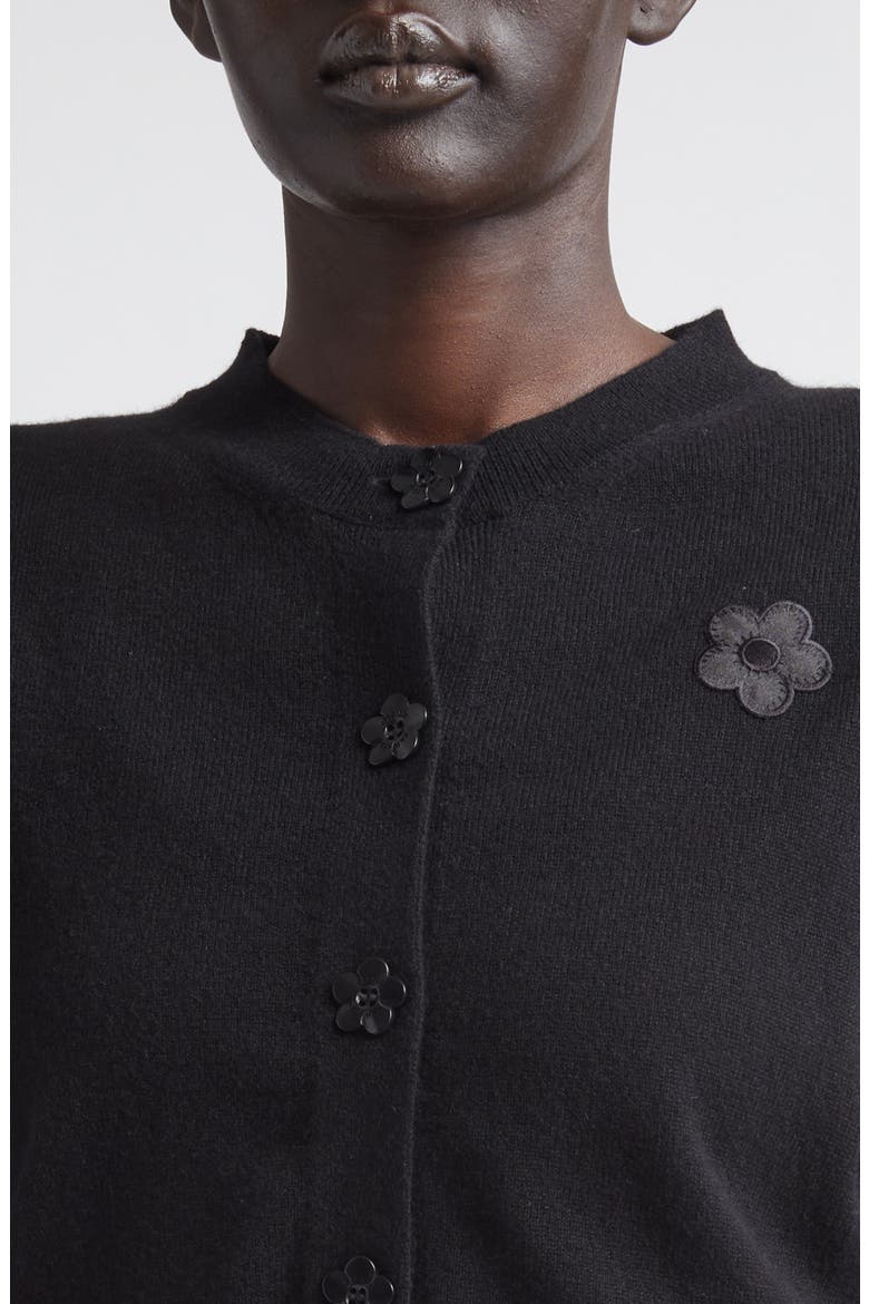 CBdua Summer Cashmere & Wool Cardigan, Alternate, color, BLACK