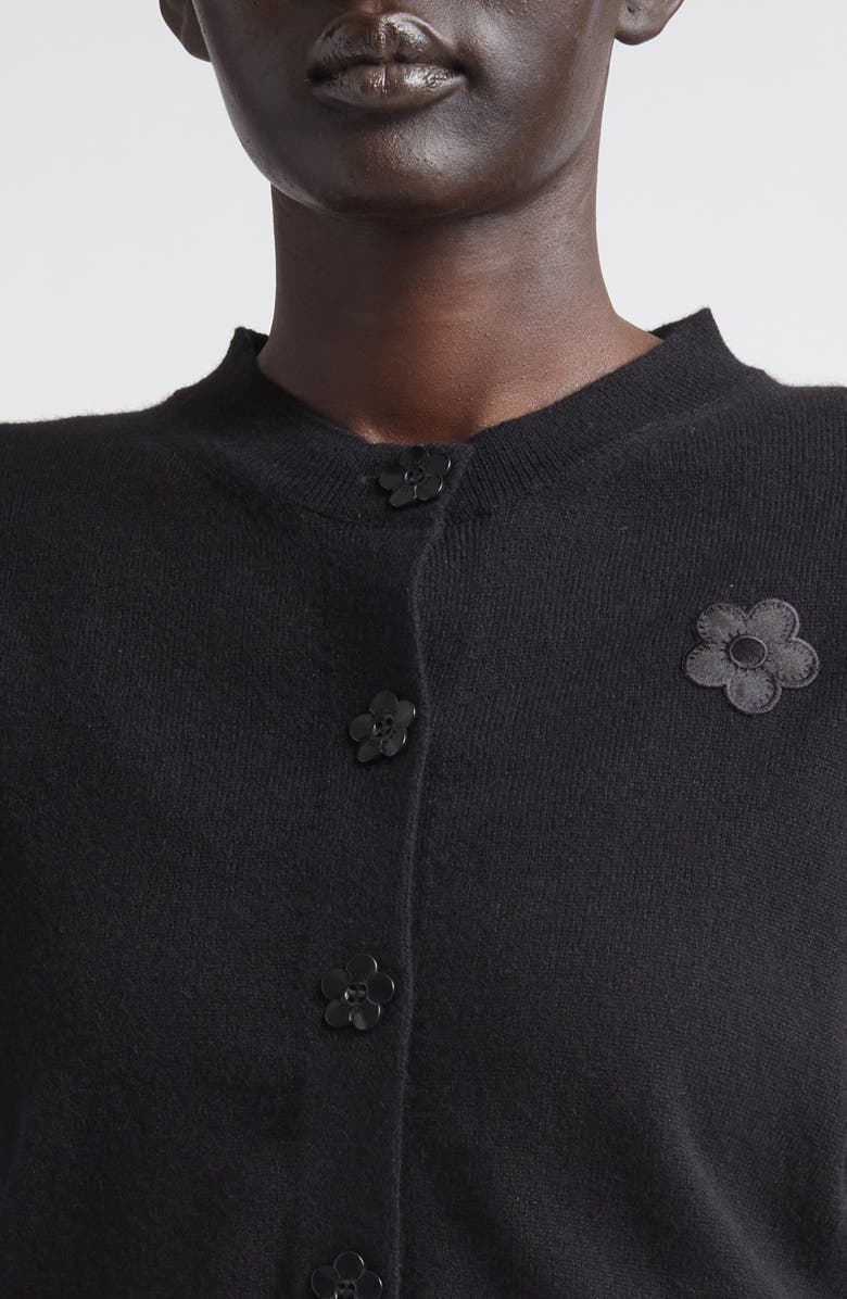 Cecilie Bahnsen CBdua Summer Cashmere & Wool Cardigan, Alternate, color, Black