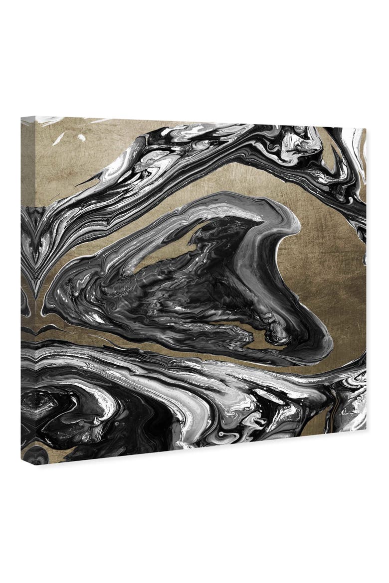 Agate Luxe Champagne Canvas Wall Art, Alternate, color, BLACK GOLD GRAY