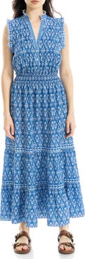 MAX STUDIO Floral Ruffle Sleeveless Tiered Maxi Dress