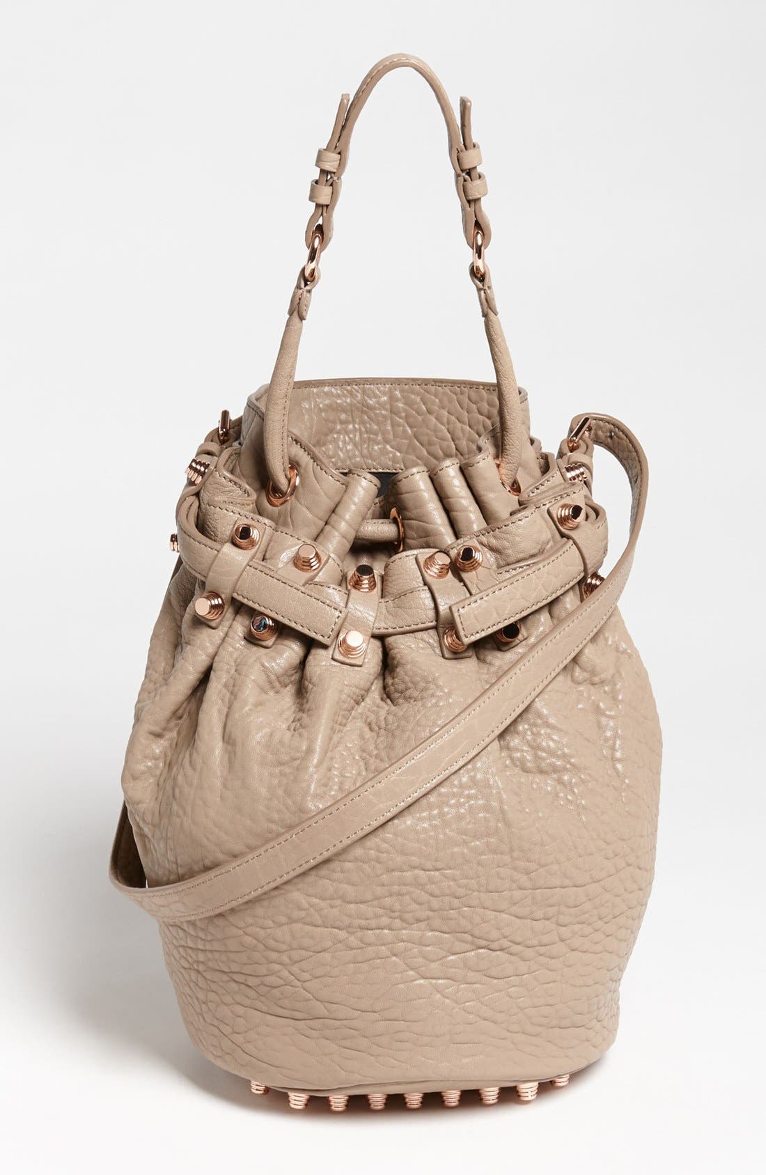 Alexander Wang 'Diego - Rosegold' Leather Bucket Bag, Main, color, 