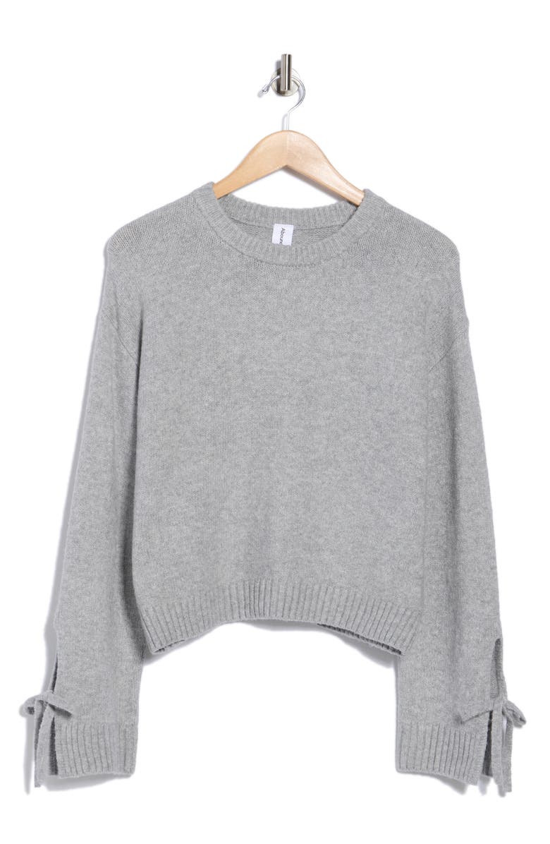 Abound Cozy Bow Sleeve Sweater, Alternate, color, Grey Heather