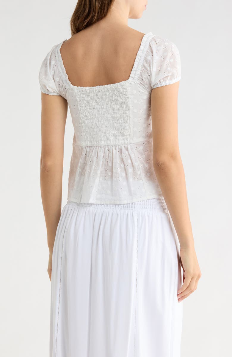 Vigoss Eyelet Off Shoulder Top, Alternate, color, White