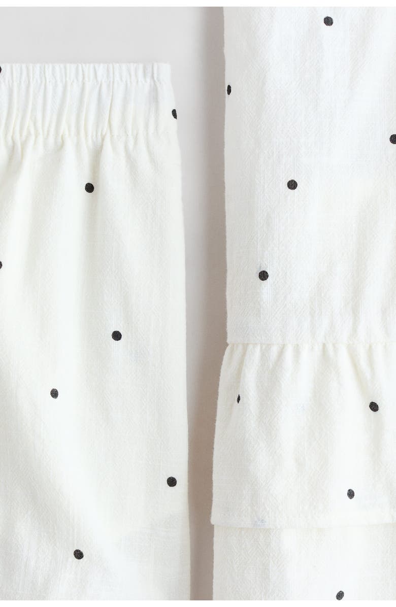 H&M 2-piece Printed Cotton Set, Alternate, color, White/Dotted