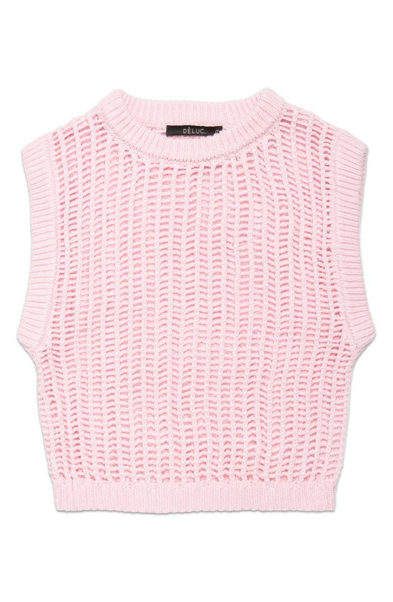 DELUC Boetti Open Stitch Sweater Vest, Main, color, Pink