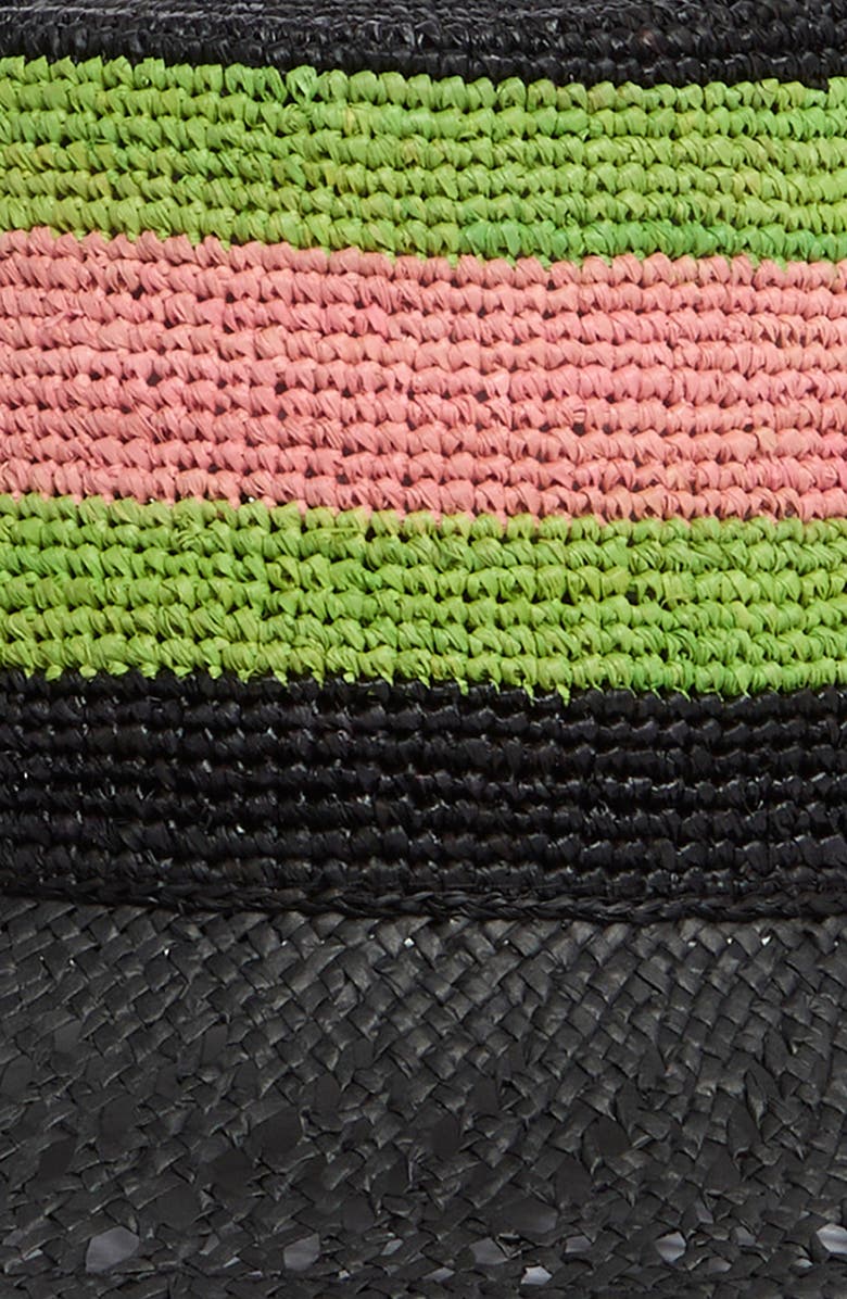 Brixton Ellee Festival Straw Bucket Hat, Alternate, color, Black/ Silver Pink