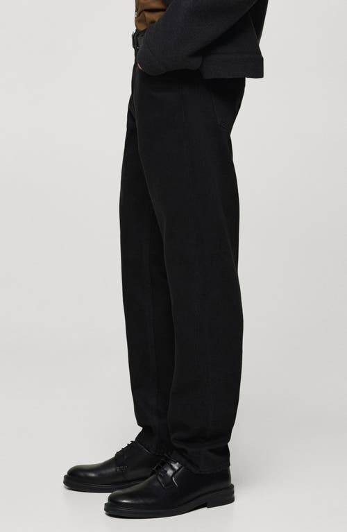 Mango Bob Regular Fit Jeans In Black Denim