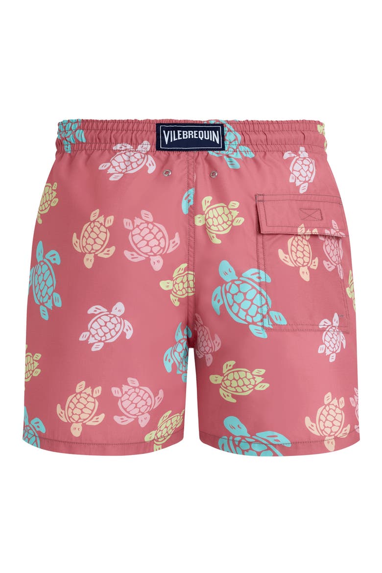 Men Swim Shorts Tortues Multicolores, Alternate, color, boudoir