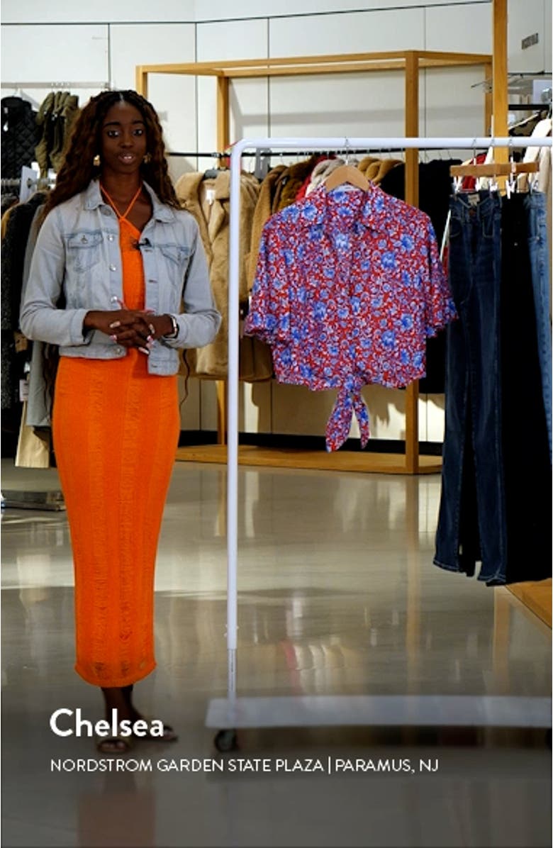 Floral Tie Front Button-Up Shirt, sales video thumbnail