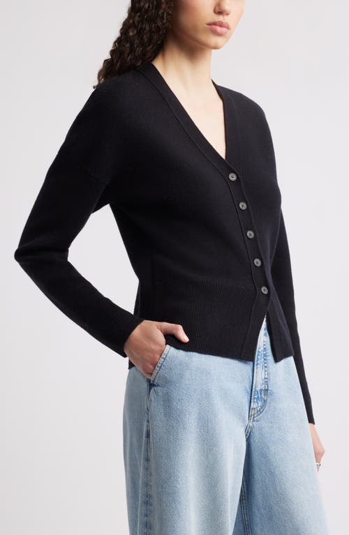 Nordstrom Wool & Cashmere V-neck Sweater In Black Rock