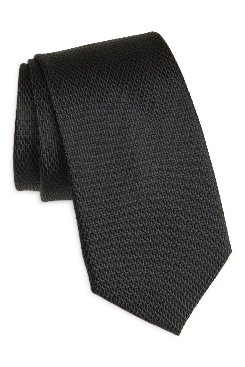 Silk Tie, Main, color, BLACK