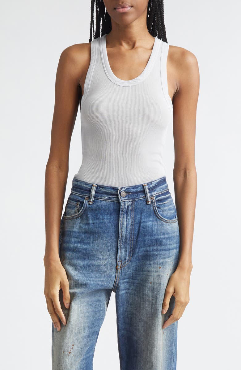 Acne Studios Fluid Rib Tank, Main, color, Light Grey