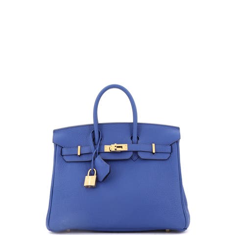 Birkin Handbag Blue Togo with Gold Hardware 25