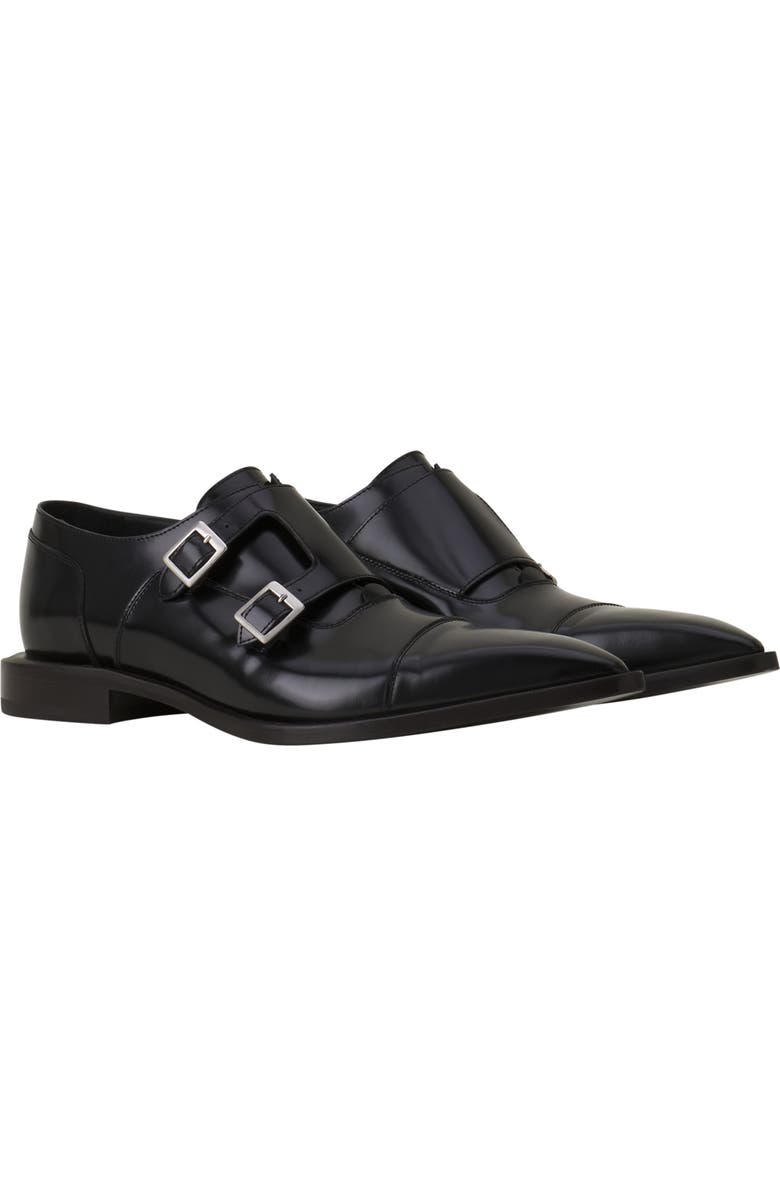 Lanvin Monk Shoes In Glossy Leather, Alternate, color, Black