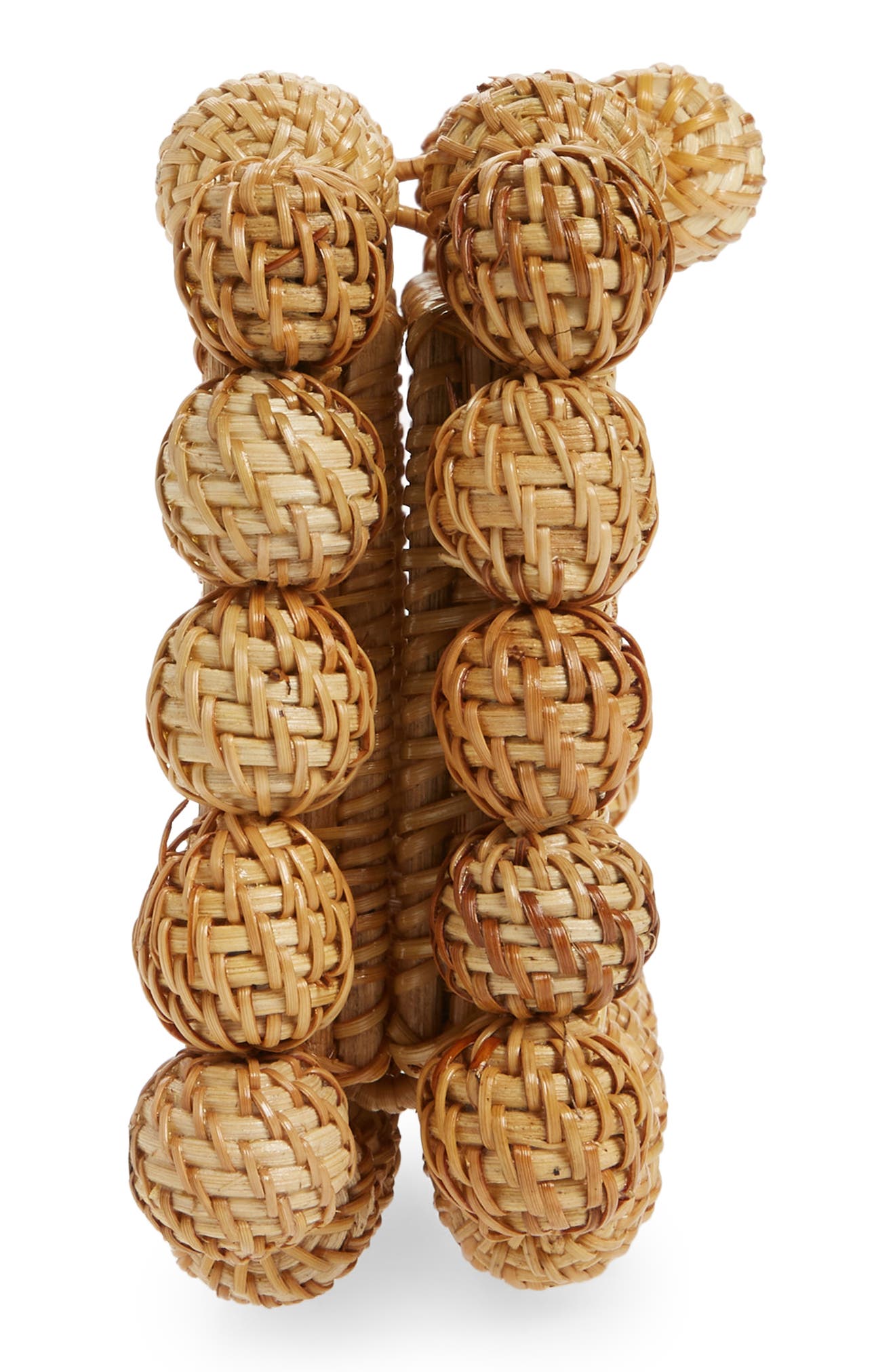 Cult Gaia Eos Rattan Box Clutch, Alternate, color, Natural