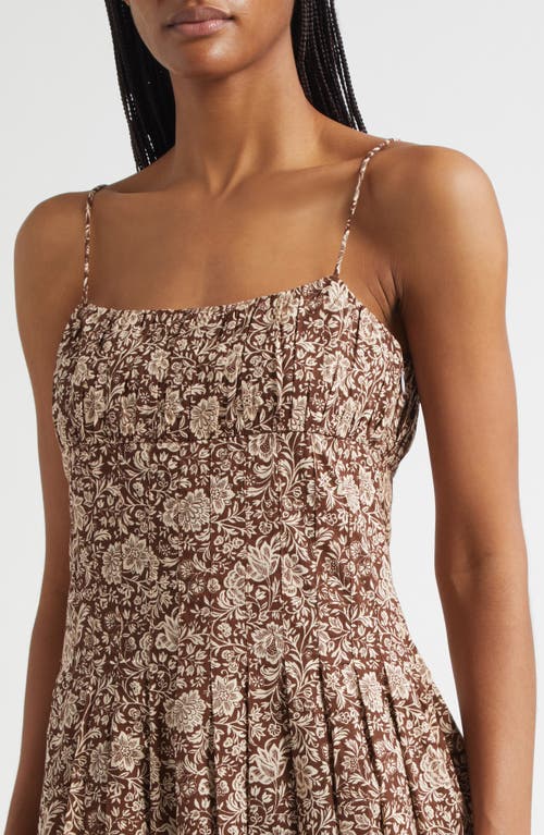Mille Tully Floral Pleated Cotton Midi Sundress In Multi