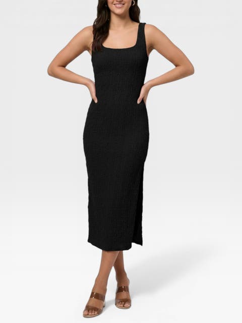 Emi Sleeveless Pucker Knit Midi Dress