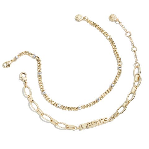 x Baublebar Gold Chicago Bears Linear Bracelet Set