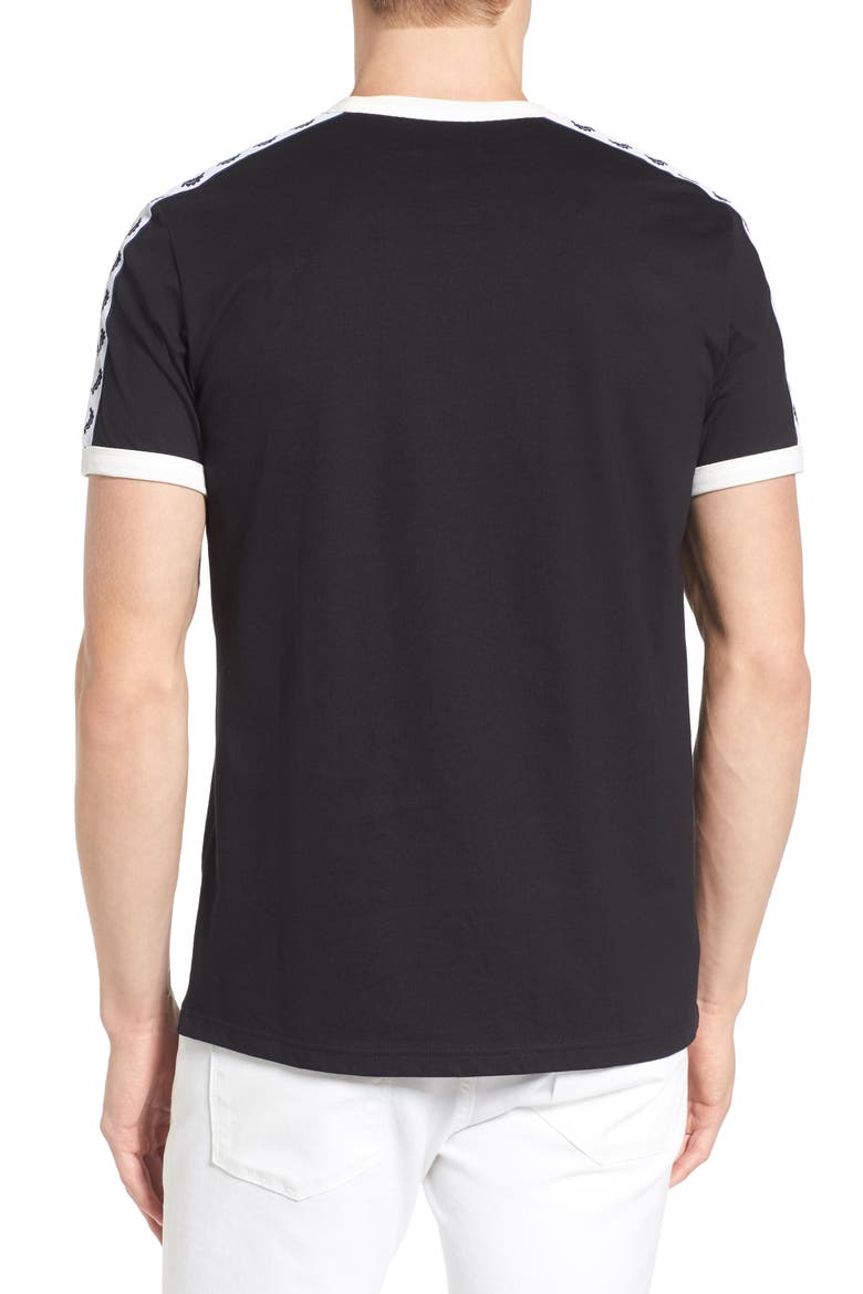 Extra Trim Fit Cotton Ringer T-Shirt, Alternate, color, BLACK