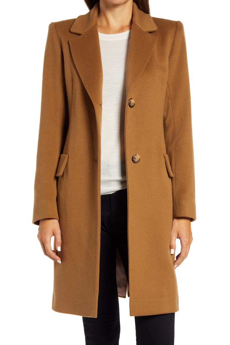 Notch Collar Walking Coat (Nordstrom Exclusive), Main, color, VICUNA
