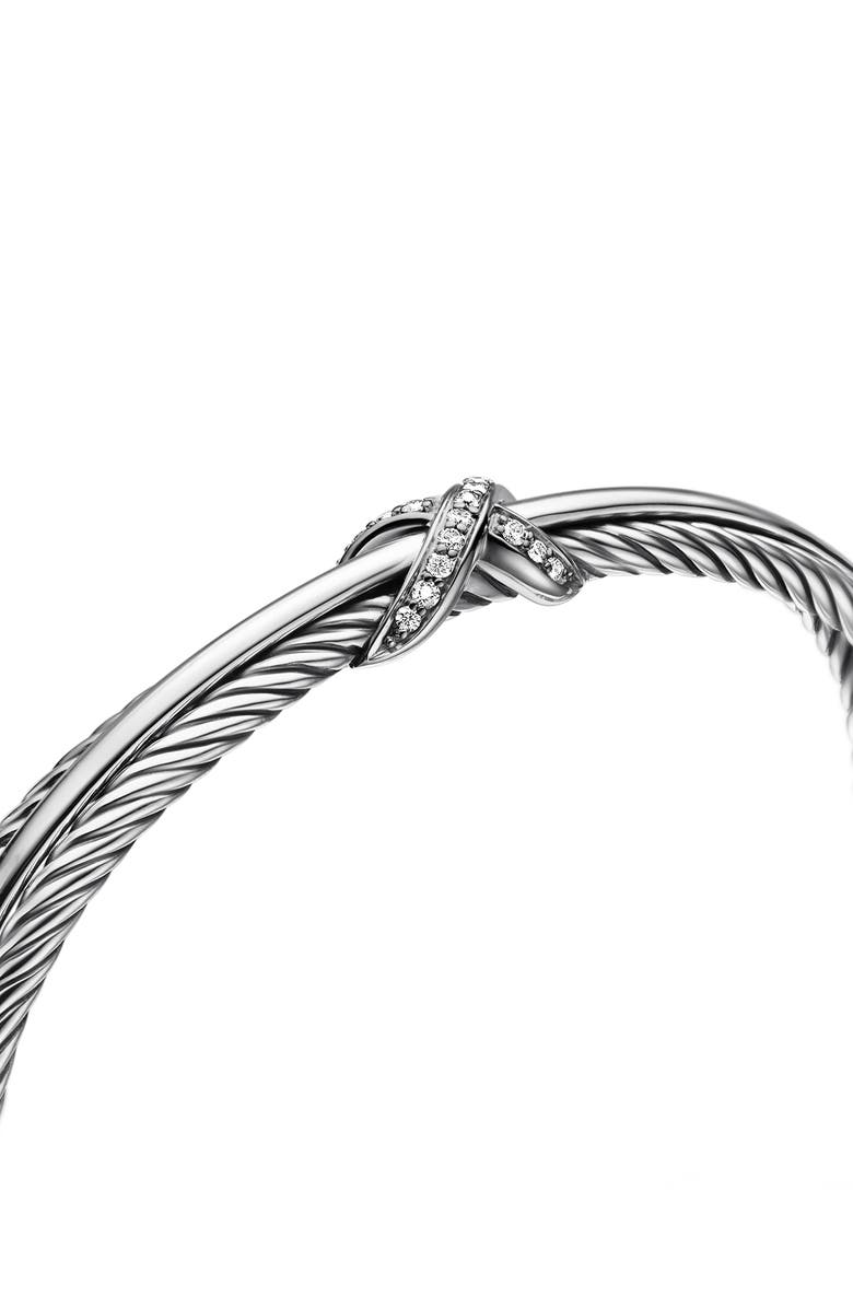 David Yurman 'X' Crossover Cuff with Diamonds, Alternate, color,