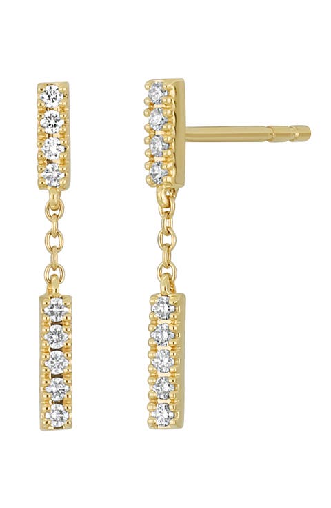 Diamond Linear Drop Earrings