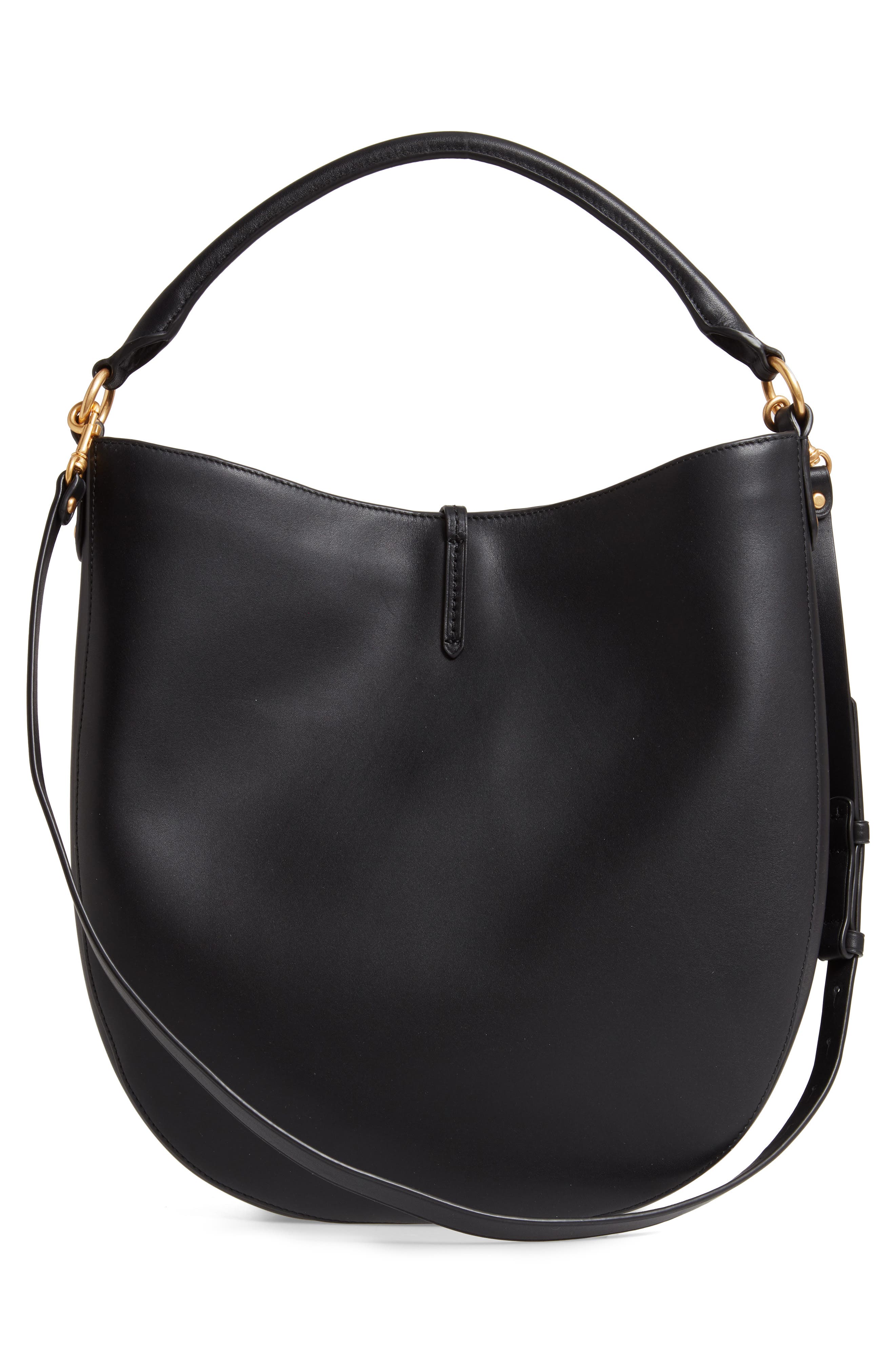 Miller Leather Hobo Bag, Alternate, color, BLACK