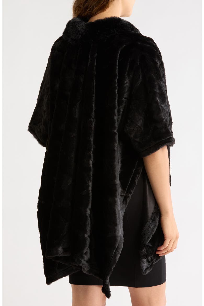 Faux Fur Cardigan, Alternate, color, BLACK